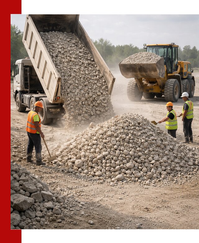 Доставка известнякового щебня фр. 40-70 в Ртищеве