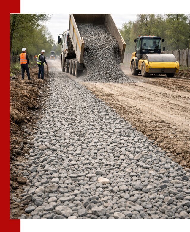 Доставка щебня для отсыпки дорог в Ртищеве высокого качества