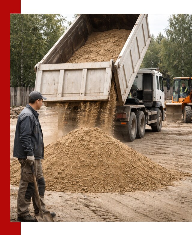 Доставка и продажа песка с разгрузкой в Ртищеве