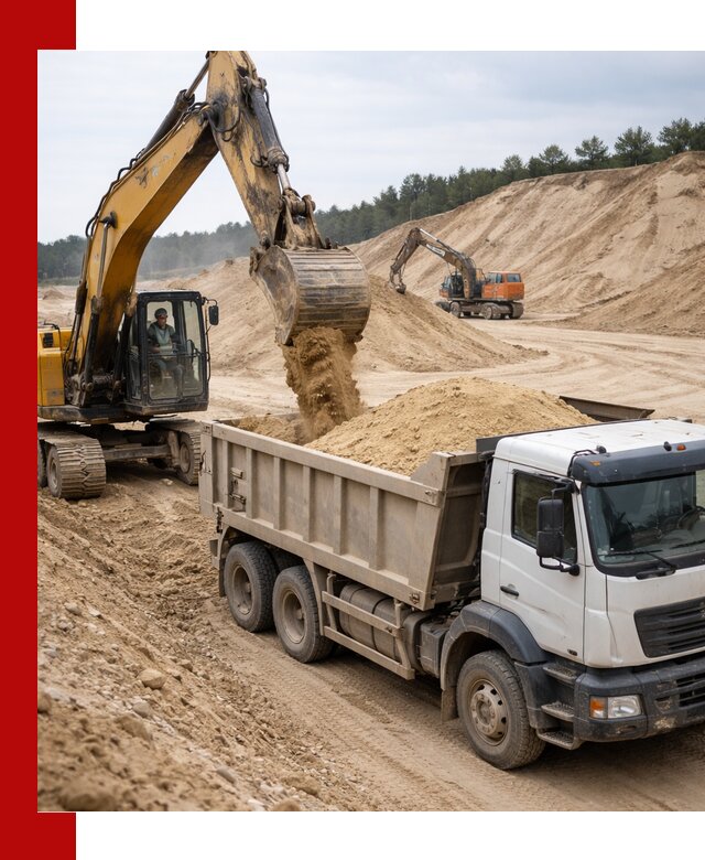 Доставка карьерного песка с самосвалами и разгрузкой в Ртищеве