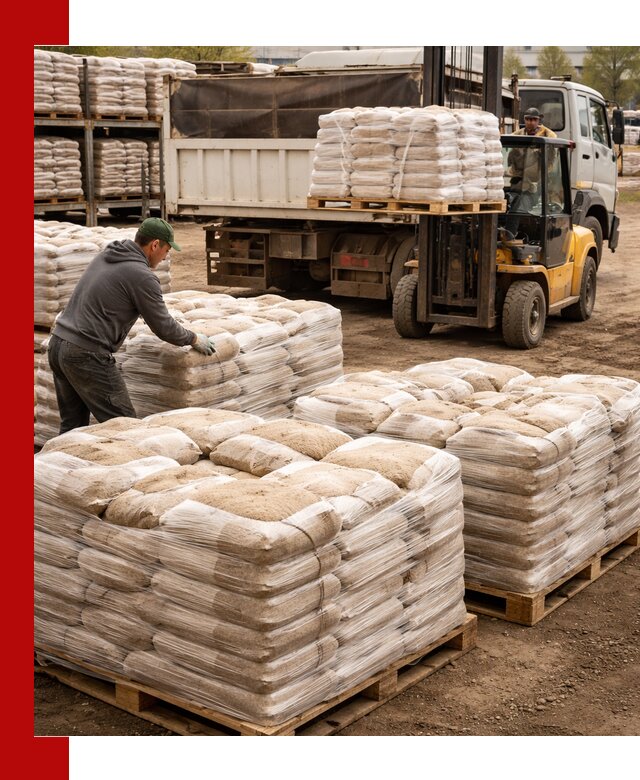 Карьерный песок в мешках с доставкой в Ртищеве