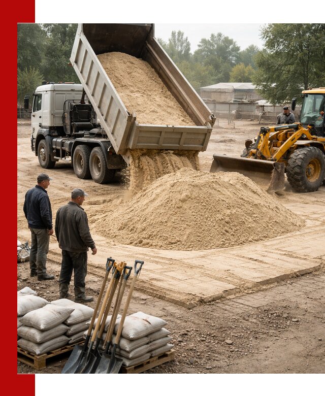 Доставка мытого песка в Ртищеве с самосвалами по выгодной цене