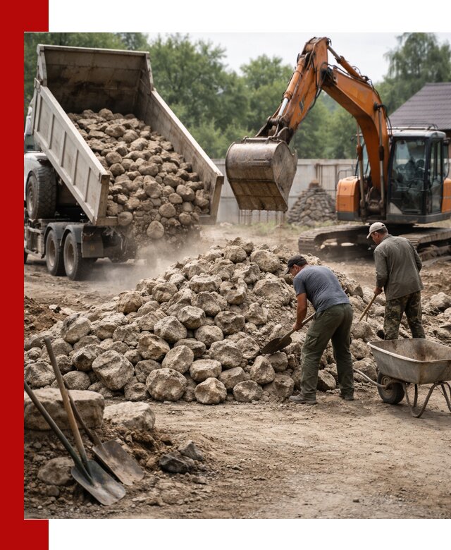 Доставка и разгрузка бутового камня в Ртищеве