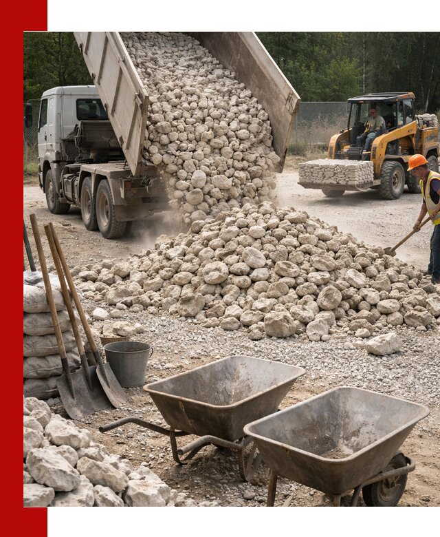 Доставка и продажа бутового известнякового камня в Ртищеве