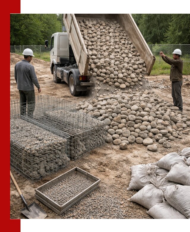 Камень для габионов фракция 70–151 в Ртищеве