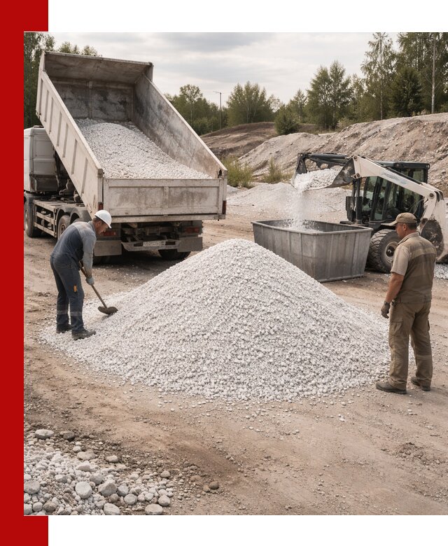 Доставка и продажа белой мраморной крошки в Ртищеве