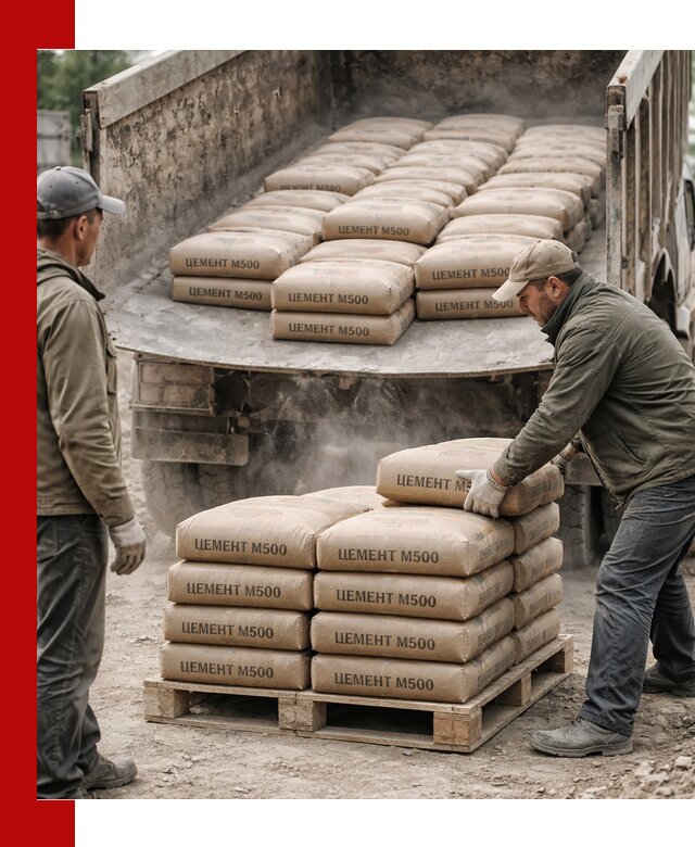 Цемент М500 с доставкой самосвалом в Ртищеве