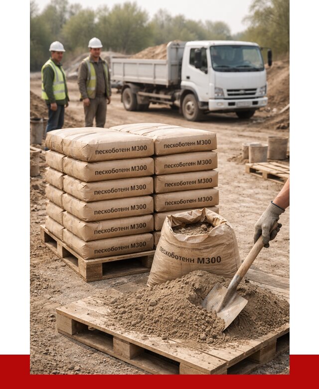 Пескобетон М300 в Ртищеве с доставкой от 4750 р. за куб | ПРОНЕРУДРтщ