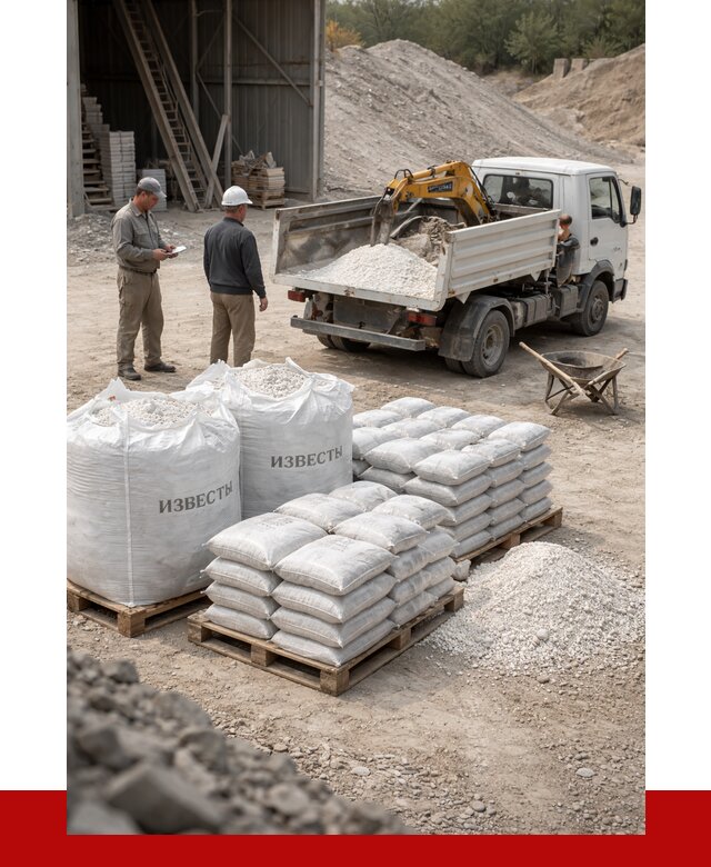 Известь строительная в Ртищеве с доставкой от 4290 р. | ПРОНЕРУДРтщ