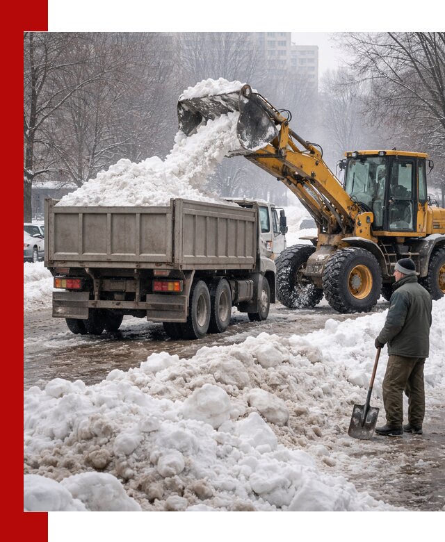 Вывоз снега грузовой техникой в Ртищеве оперативно и чисто