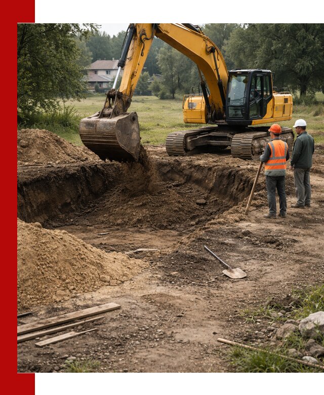 Рытье котлована под фундамент в Ртищеве (быстро и недорого)