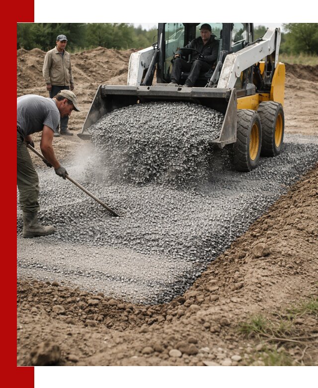 Устройство щебеночной подушки в Ртищеве для дорог и фундаментов